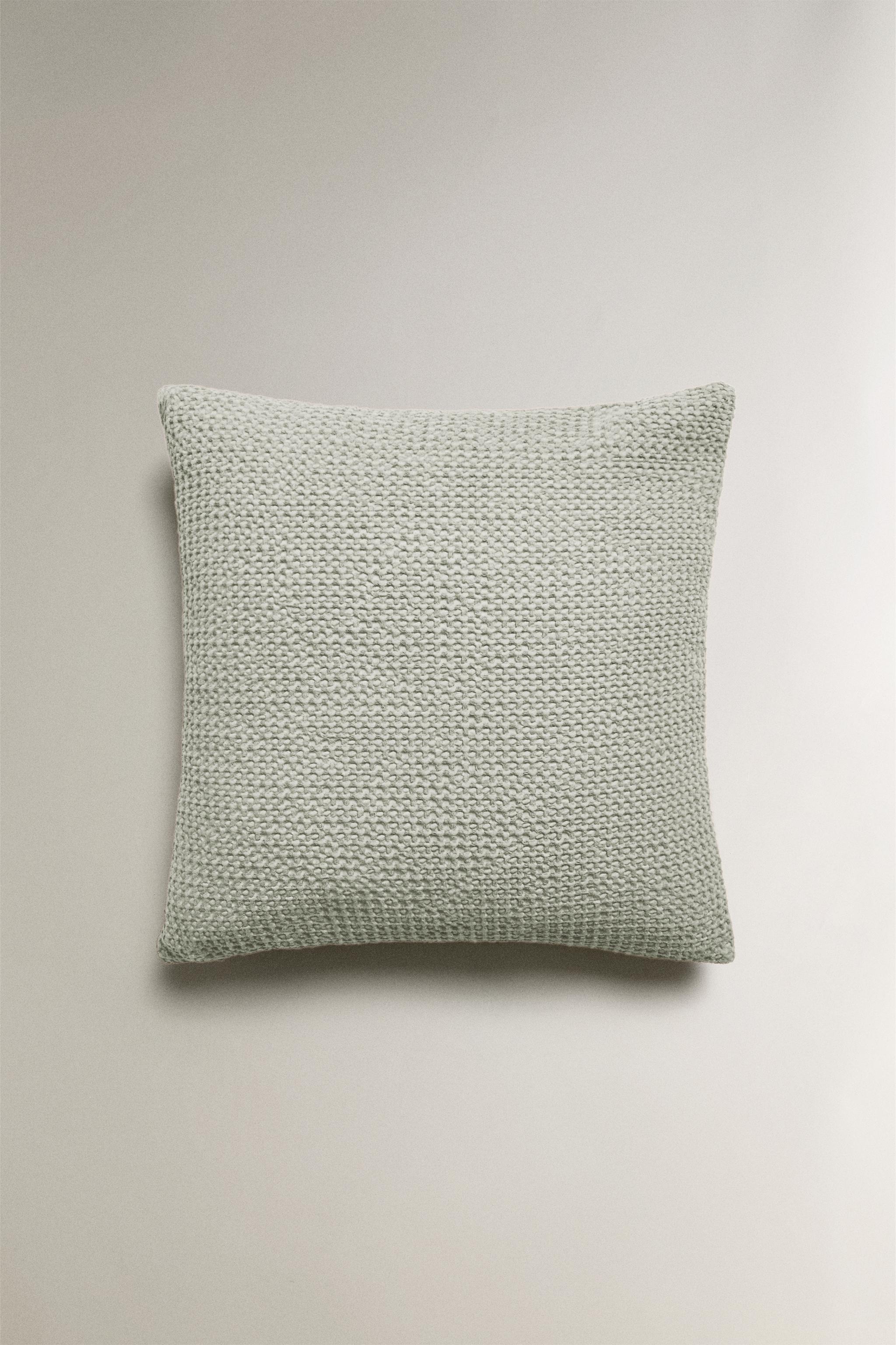 WAFFLE-KNIT THROW PILLOW COVER